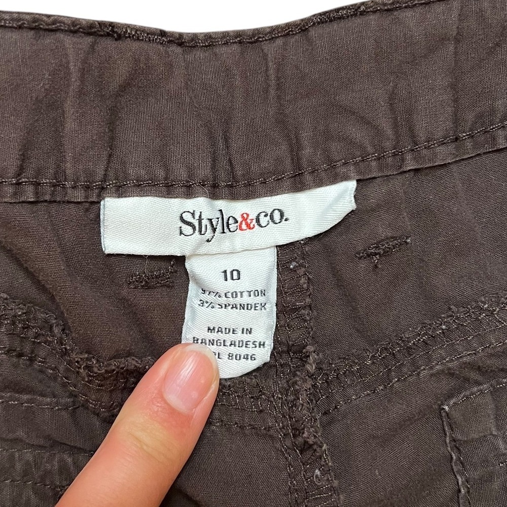 Style & Co Women's Embroidered Capri Cargo Pants Size 10 Casual Drawstring Y2K - Picture 2 of 9